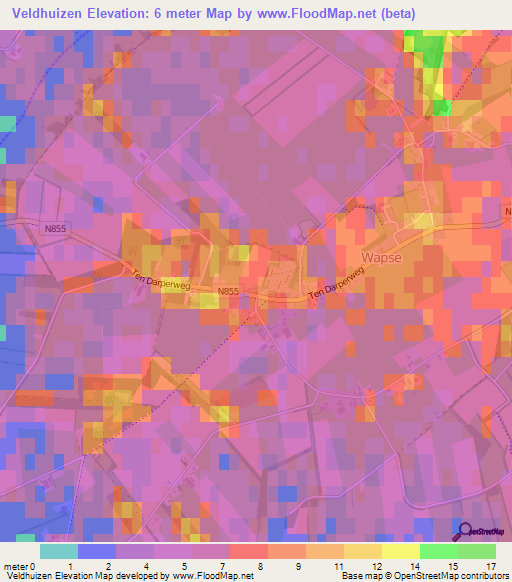 Veldhuizen,Netherlands Elevation Map