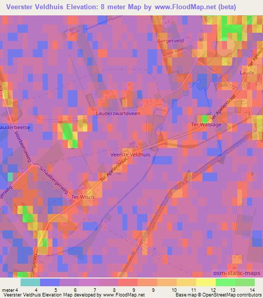Veerster Veldhuis,Netherlands Elevation Map