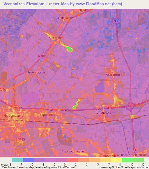 Veenhuizen,Netherlands Elevation Map