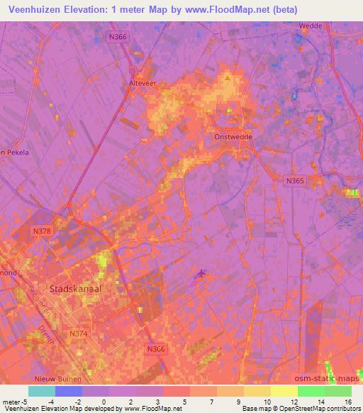 Veenhuizen,Netherlands Elevation Map