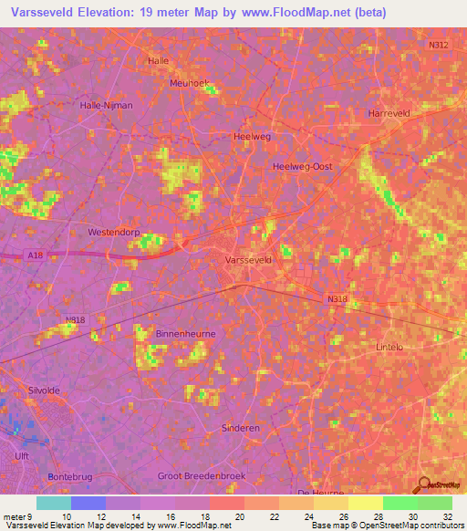 Varsseveld,Netherlands Elevation Map