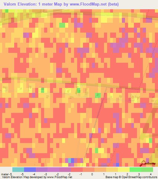 Valom,Netherlands Elevation Map