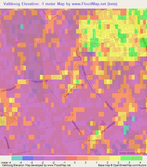 Valkkoog,Netherlands Elevation Map