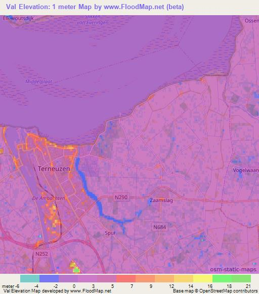 Val,Netherlands Elevation Map