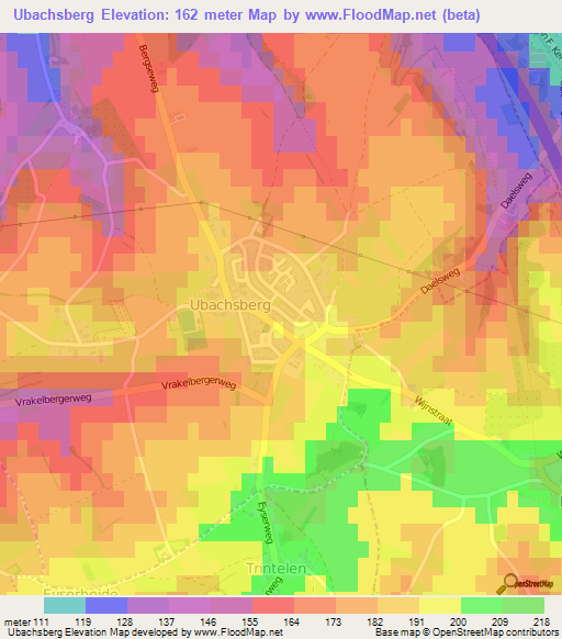 Ubachsberg,Netherlands Elevation Map