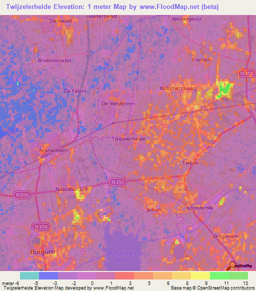 Twijzelerheide,Netherlands Elevation Map