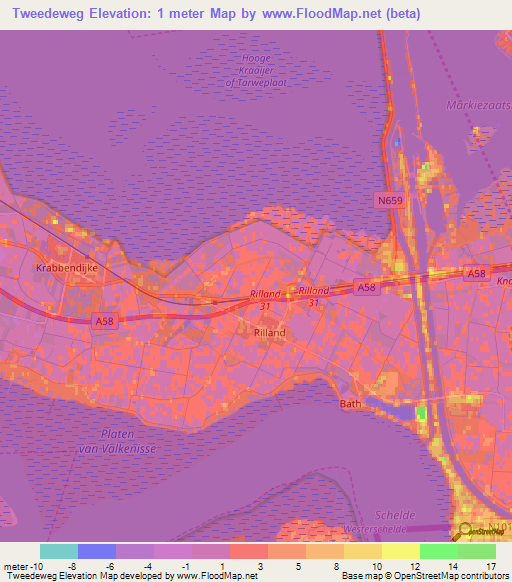 Tweedeweg,Netherlands Elevation Map