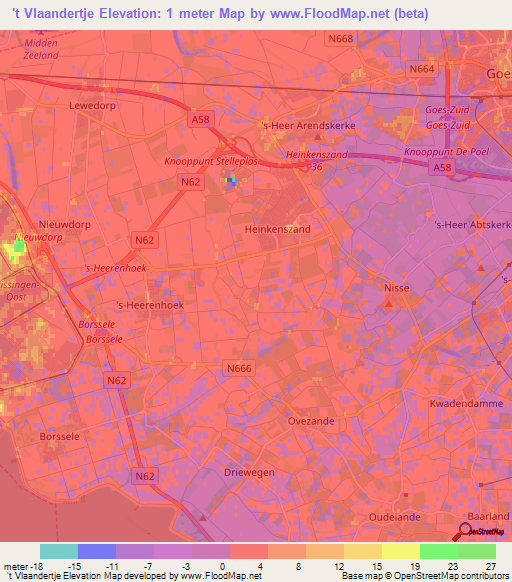 't Vlaandertje,Netherlands Elevation Map