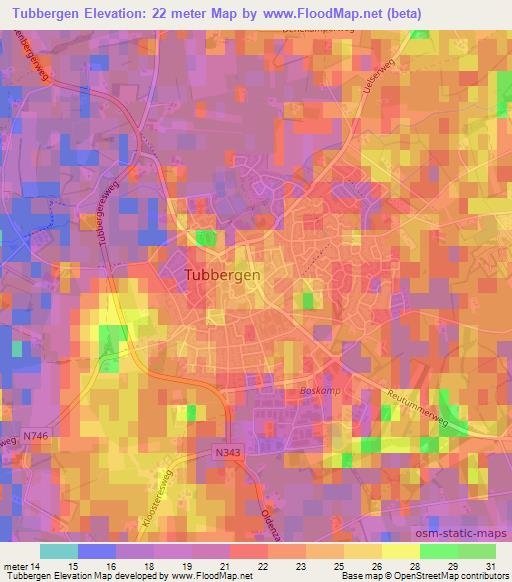 Tubbergen,Netherlands Elevation Map