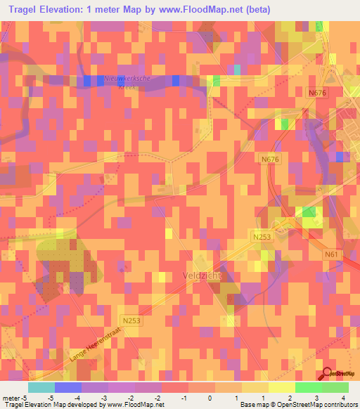 Tragel,Netherlands Elevation Map