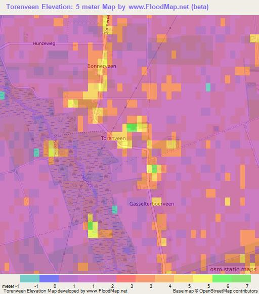 Torenveen,Netherlands Elevation Map