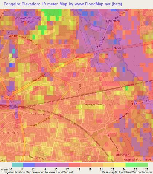Tongelre,Netherlands Elevation Map