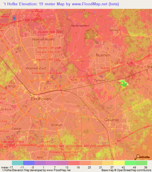 't Hofke,Netherlands Elevation Map