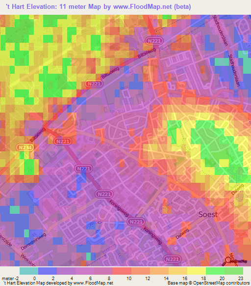 't Hart,Netherlands Elevation Map