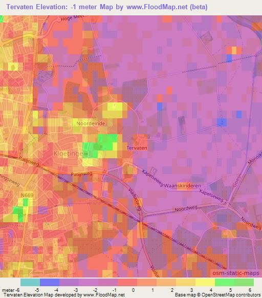 Tervaten,Netherlands Elevation Map