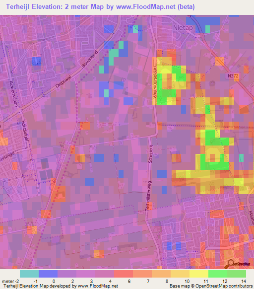Terheijl,Netherlands Elevation Map
