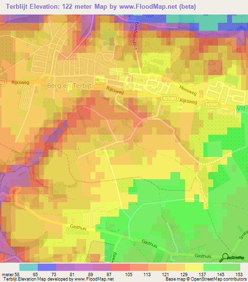 Terblijt,Netherlands Elevation Map