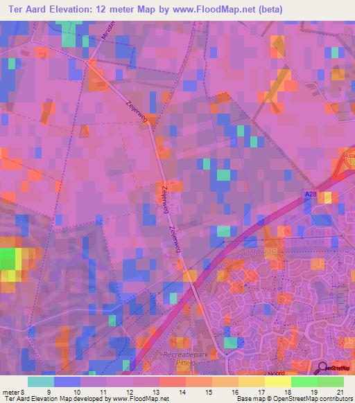 Ter Aard,Netherlands Elevation Map