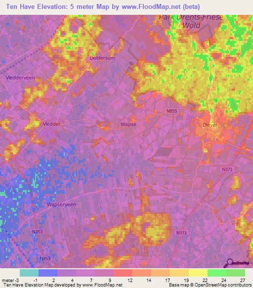 Ten Have,Netherlands Elevation Map