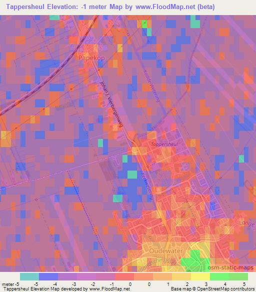 Tappersheul,Netherlands Elevation Map