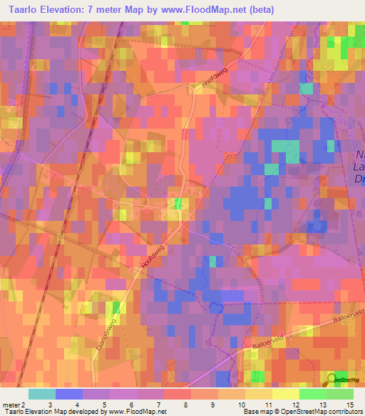 Taarlo,Netherlands Elevation Map
