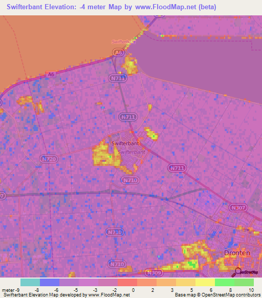 Swifterbant,Netherlands Elevation Map