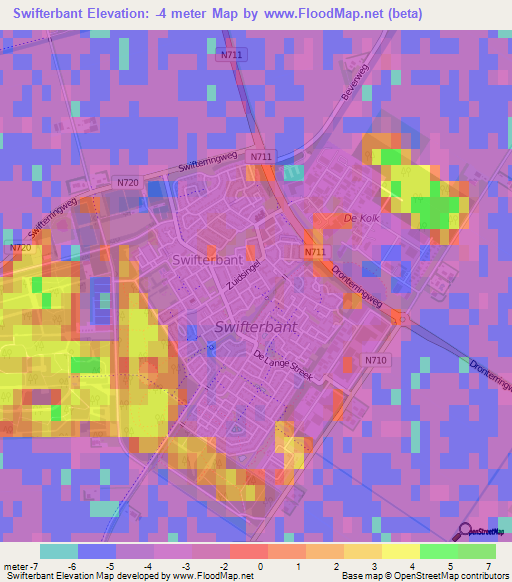 Swifterbant,Netherlands Elevation Map