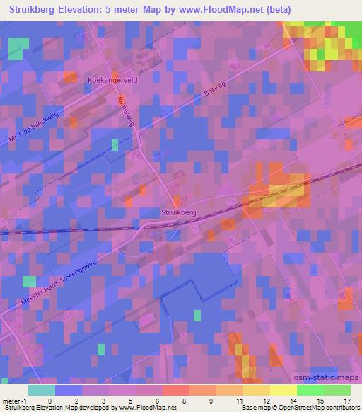 Struikberg,Netherlands Elevation Map