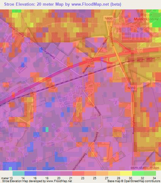 Stroe,Netherlands Elevation Map