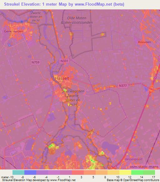 Streukel,Netherlands Elevation Map