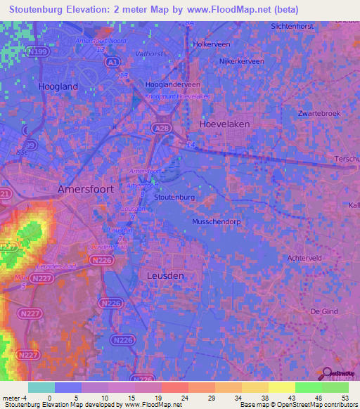 Stoutenburg,Netherlands Elevation Map