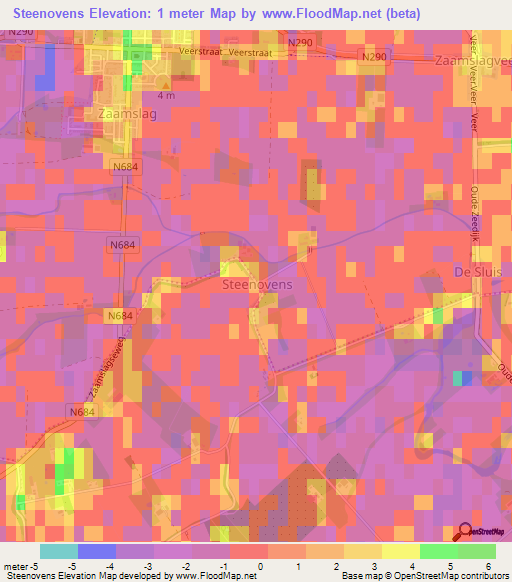 Steenovens,Netherlands Elevation Map