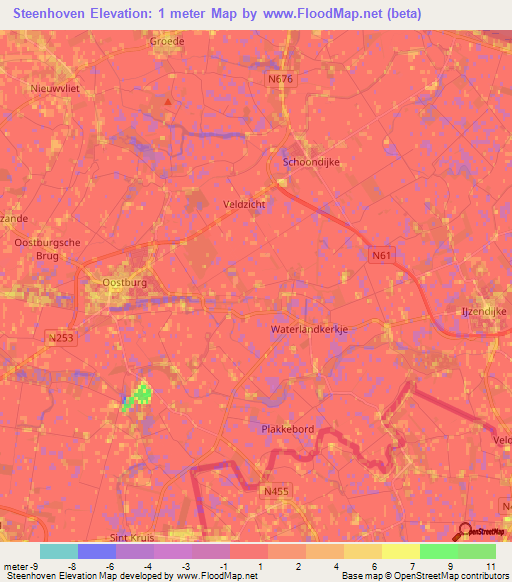 Steenhoven,Netherlands Elevation Map