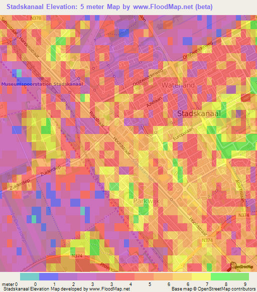 Stadskanaal,Netherlands Elevation Map
