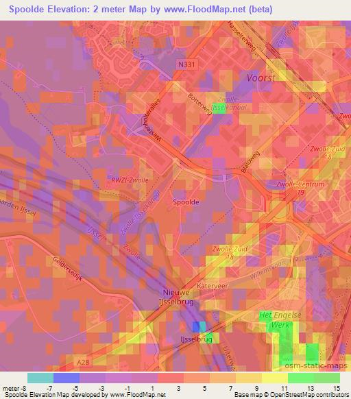 Spoolde,Netherlands Elevation Map
