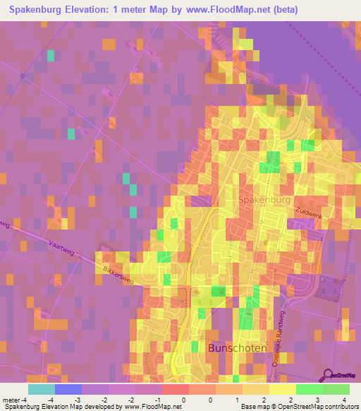 Spakenburg,Netherlands Elevation Map