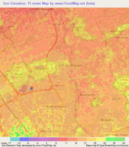 Son,Netherlands Elevation Map