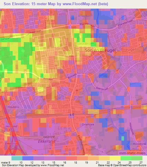Son,Netherlands Elevation Map