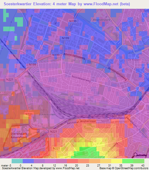 Soesterkwartier,Netherlands Elevation Map