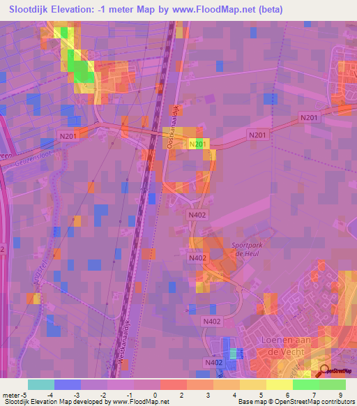 Slootdijk,Netherlands Elevation Map