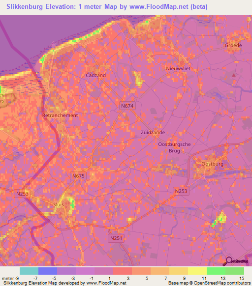 Slikkenburg,Netherlands Elevation Map