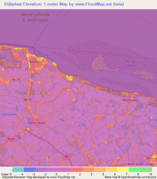 Slijkplaat,Netherlands Elevation Map