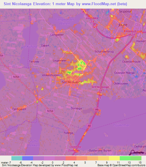 Sint Nicolaasga,Netherlands Elevation Map