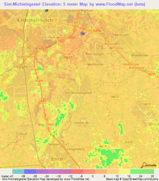 Sint-Michielsgestel,Netherlands Elevation Map