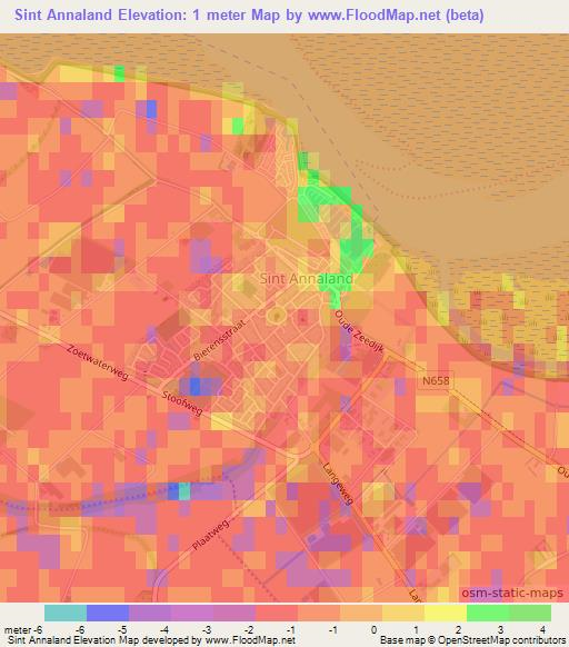 Sint Annaland,Netherlands Elevation Map