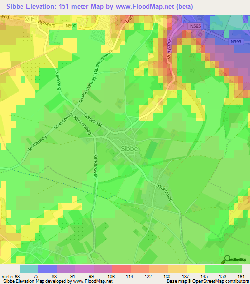 Sibbe,Netherlands Elevation Map