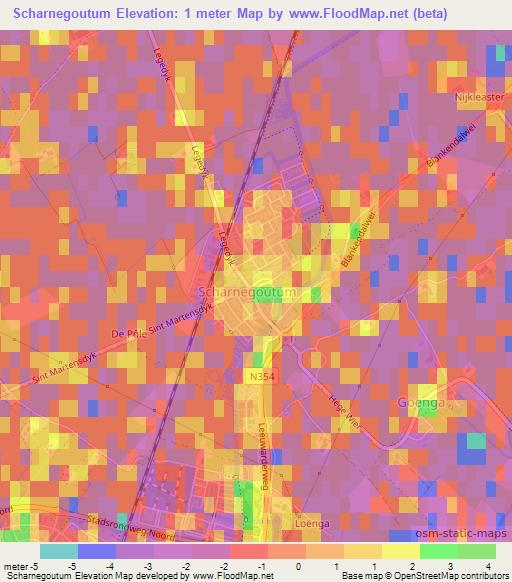 Scharnegoutum,Netherlands Elevation Map