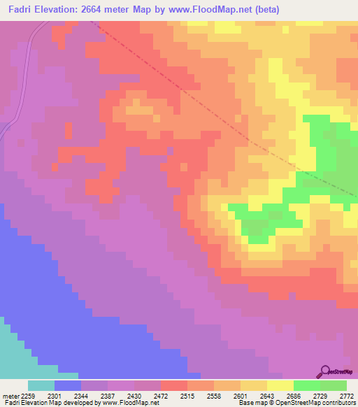 Fadri,Iran Elevation Map