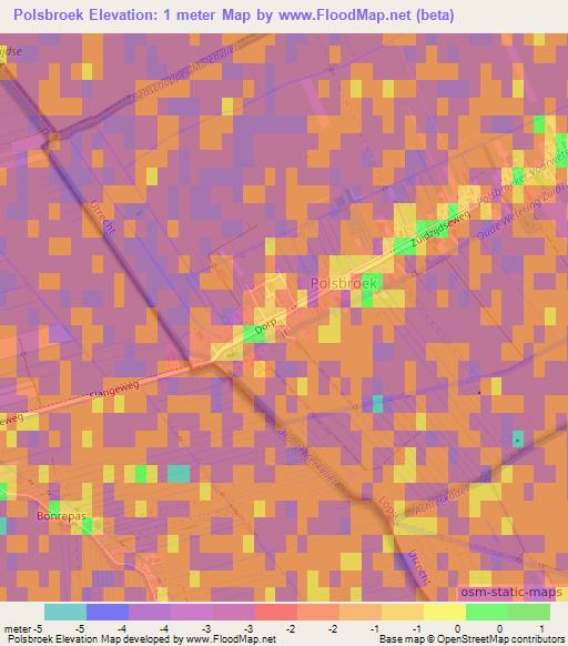 Polsbroek,Netherlands Elevation Map
