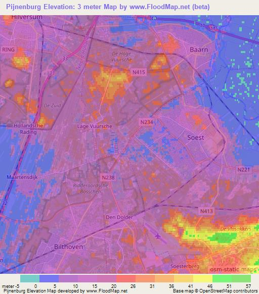 Pijnenburg,Netherlands Elevation Map